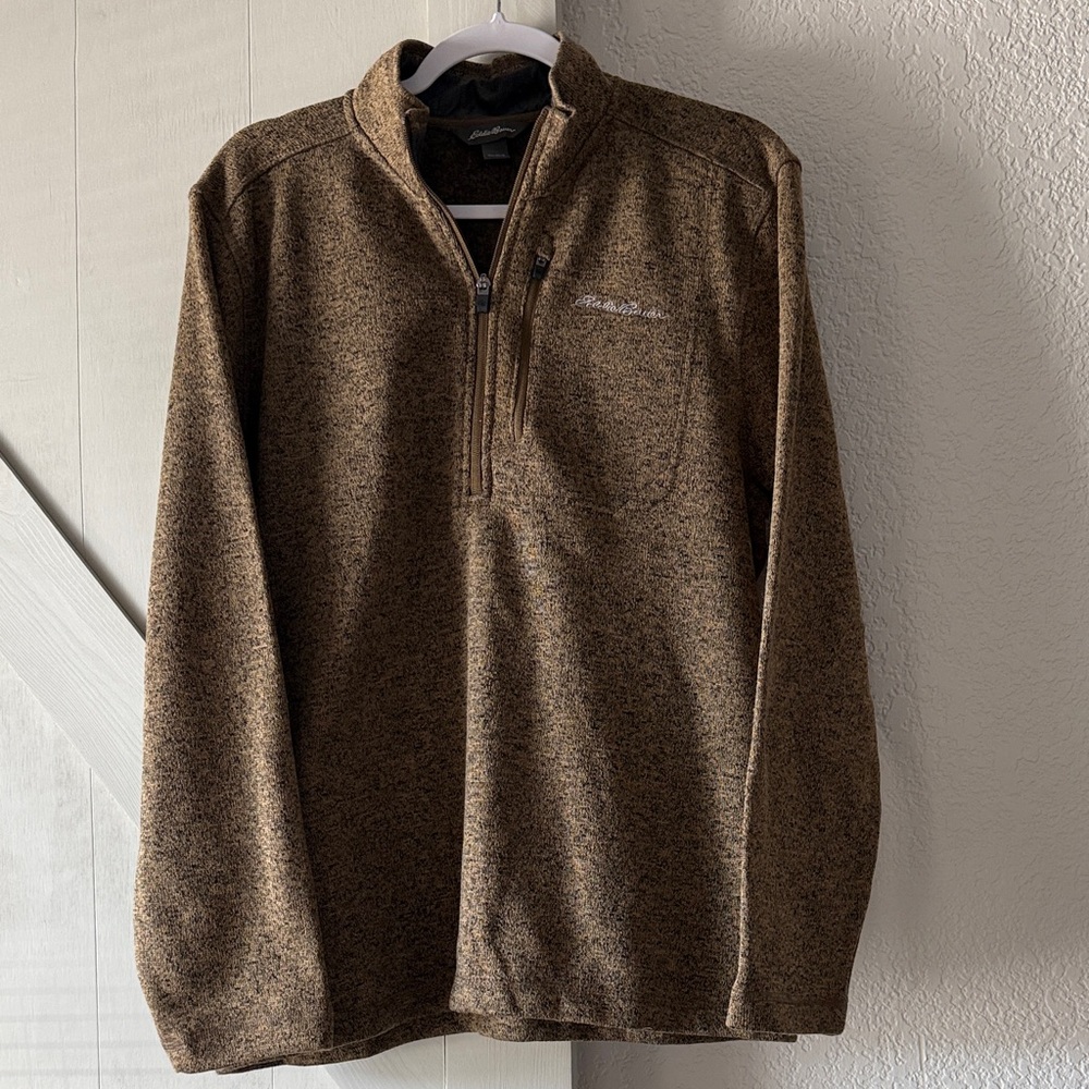 Men's Brown Quarter-Zip Eddie Bauer